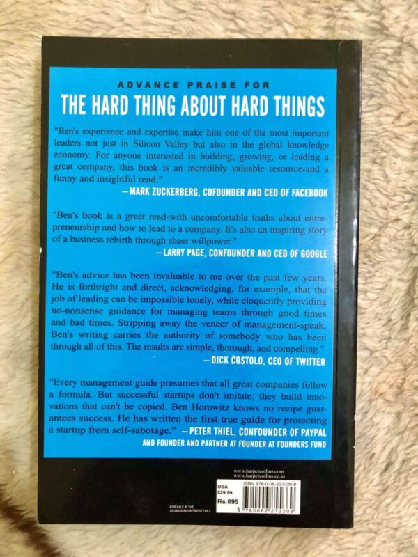 The Hard Thing About Hard Things by Ben Horowitz on navigating challenges in business and leadership